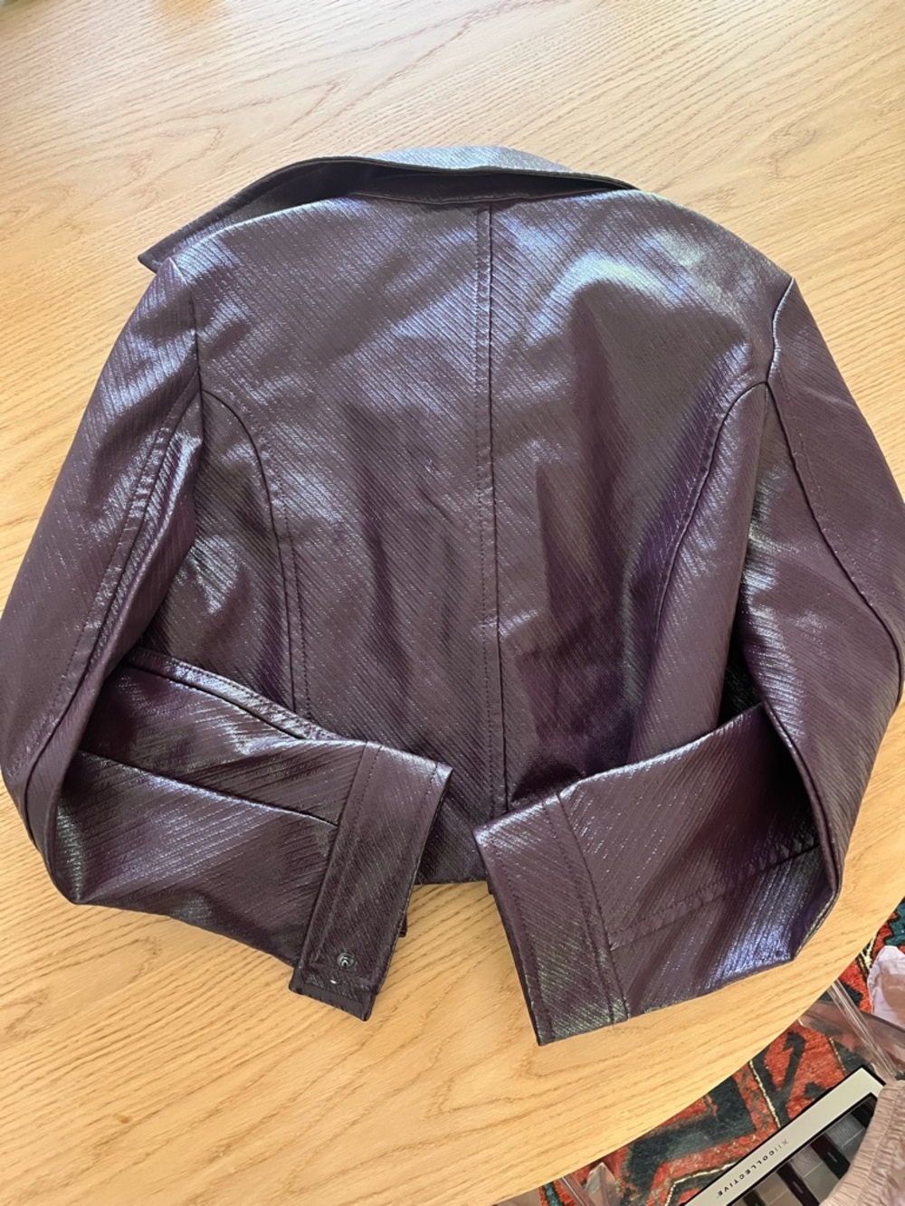 & Other Stories Plum Shimmery Leather Jacket - Picture 4 of 4